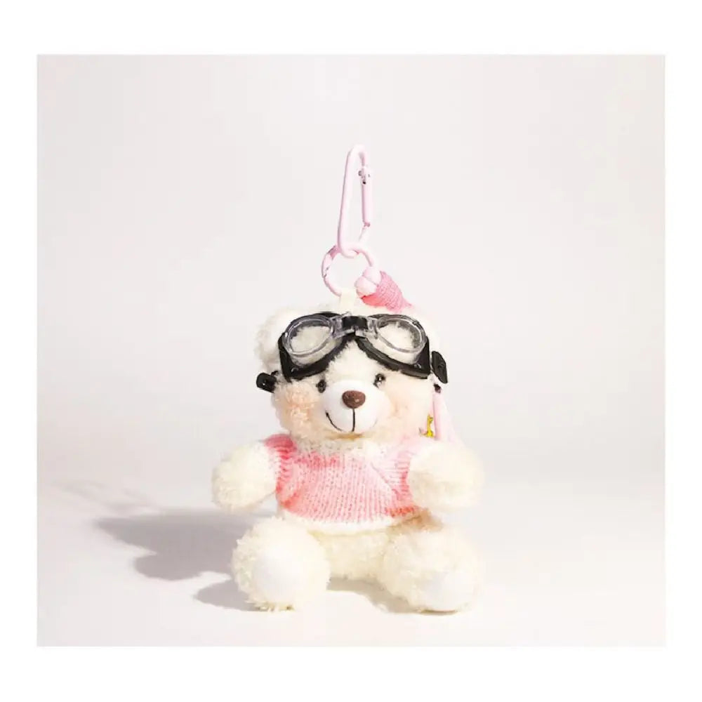 New Camera Plush Bear Pendant Sweater Panda Doll Keychain Creative Sunglasses Car Key Ring Gifts
